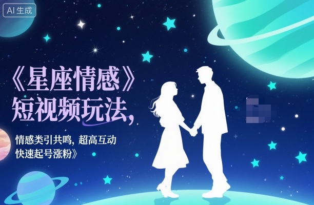 星座情感短视频玩法，情感类引共鸣，超高互动，快速起号涨粉-千帆创业