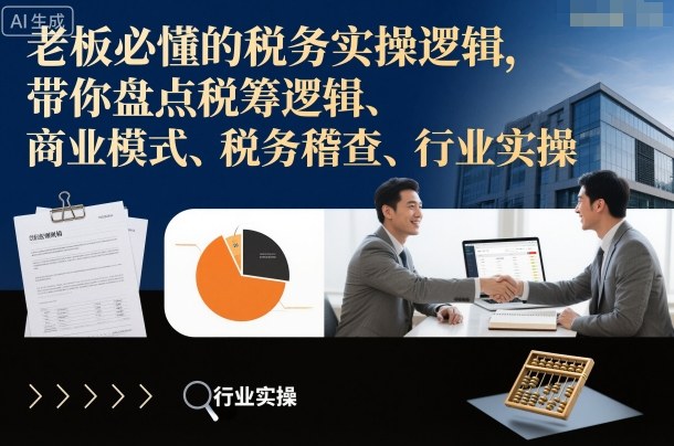 老板必懂的税务实操逻辑，带你盘点税筹逻辑、商业模式、税务稽查、行业实操-千帆创业