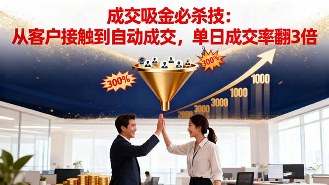 吸金成交营销必杀技：从客户接触到自动成交，单日成交率翻3倍-千帆创业