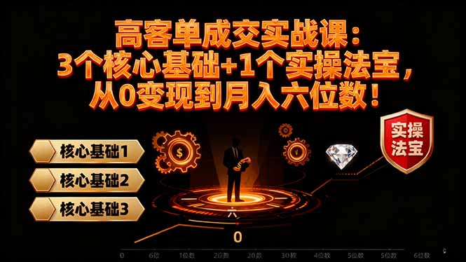 高 客单成交实战课:3个核心基础+1个实操法宝,从0变现到月入六位数!-千帆创业