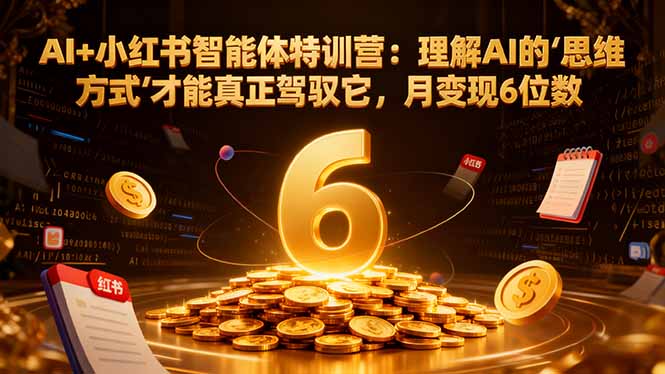 AI+小红书智能体特训营：理解AI的思维方式才能真正驾驭它，月变现6位数-千帆创业