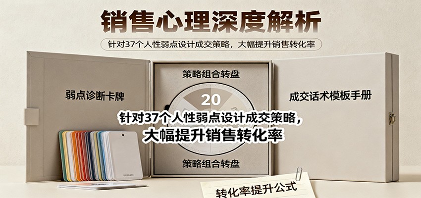 销售心理深度解析：针对37个人性弱点设计成交策略，大幅提升销售转化率！-千帆创业