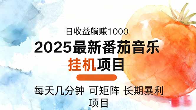 2025年最新番茄音乐人挂机项目，每天几分钟，月入1000＋，可矩阵，一台…-千帆创业