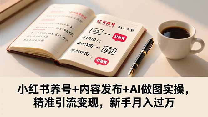 小红书养号+内容发布+AI做图实操，精准引流变现，新手月入过万-千帆创业