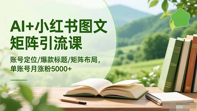 AI+小红书图文矩阵引流课:账号定位/爆款标题/矩阵布局/单账号月涨粉5000+-千帆创业