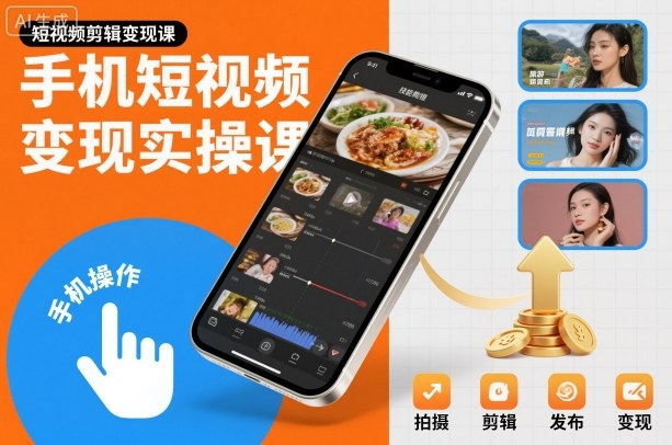 手机短视频变现实操课,短视频剪辑变现课-千帆创业