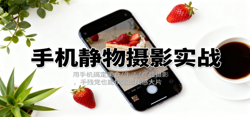 手机静物摄影实战，用手机搞定美食/生活/产品摄影，手残党也能快速出质感大片-千帆创业